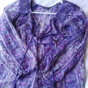 AE Tie Front purple blouse